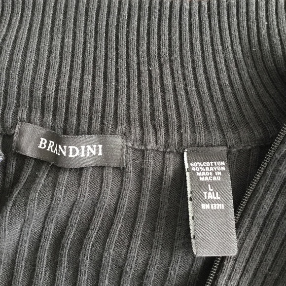 Brandni   Black 3/4  Zip long sleeve  Men’s Sweater Size Large  $40 - Picture 7 of 8